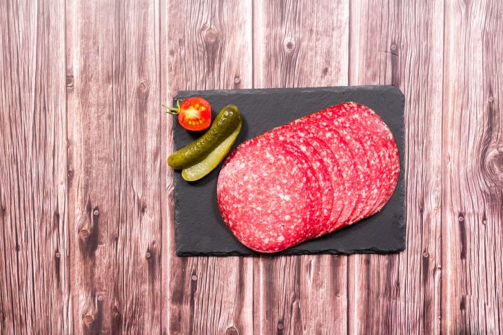 Haus. Schinkenplockwurst